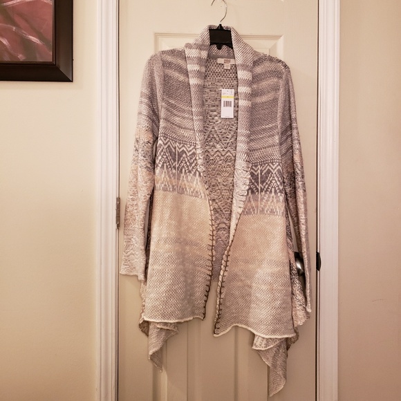 Vintage America Blues Comfy Shark Hem Open Front Cardigan Sweater - Picture 4 of 7